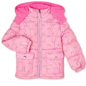 Rainbow Hooded Puffer Coat